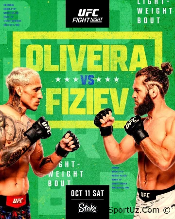 Oliveyra va Fiziev bilan Rio-De-Janeyroda bo'lib o'tgan UFC turnirining rasmiy afishasi e'lon qilindi