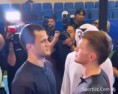 Usmon Nurmagomedov va Pol Xyuz revansh oldidan qarashlar jangini o'tkazdilar
