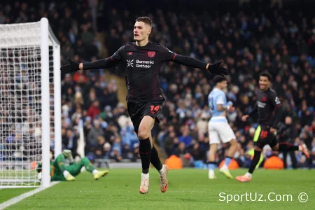 "Manchester Siti" Chempionlar Ligasi o'yinida "Bayer" ga mag'lub bo'ldi