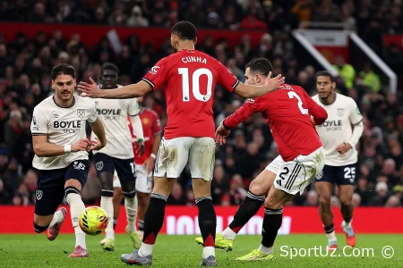 "Manchester Yunayted "APLning 14-turida" Vest Xem " bilan teng natija bilan o'ynadi.