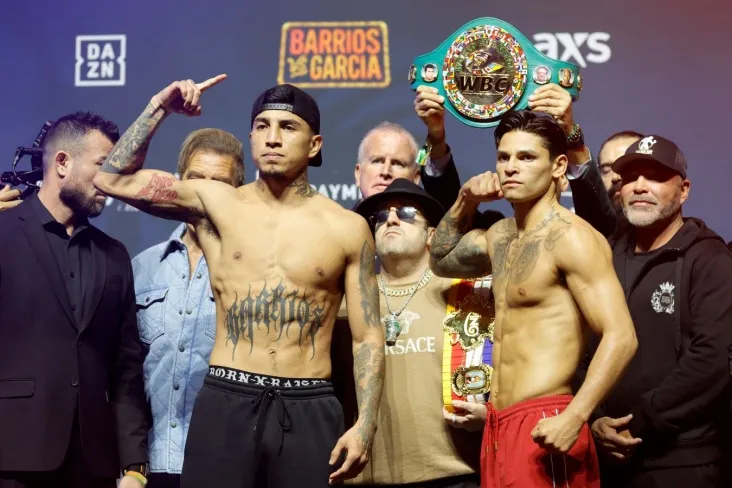 Barrios va Garsiya yarim o'rta vazn toifasidagi chempionlik jangidan oldin muvaffaqiyatli tortishdi