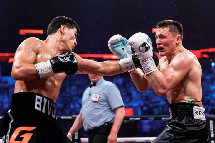 Yekaterinburgda Dmitriy Bivol va Mixael Ayfertning chempionlik jangidan fotosuratlar