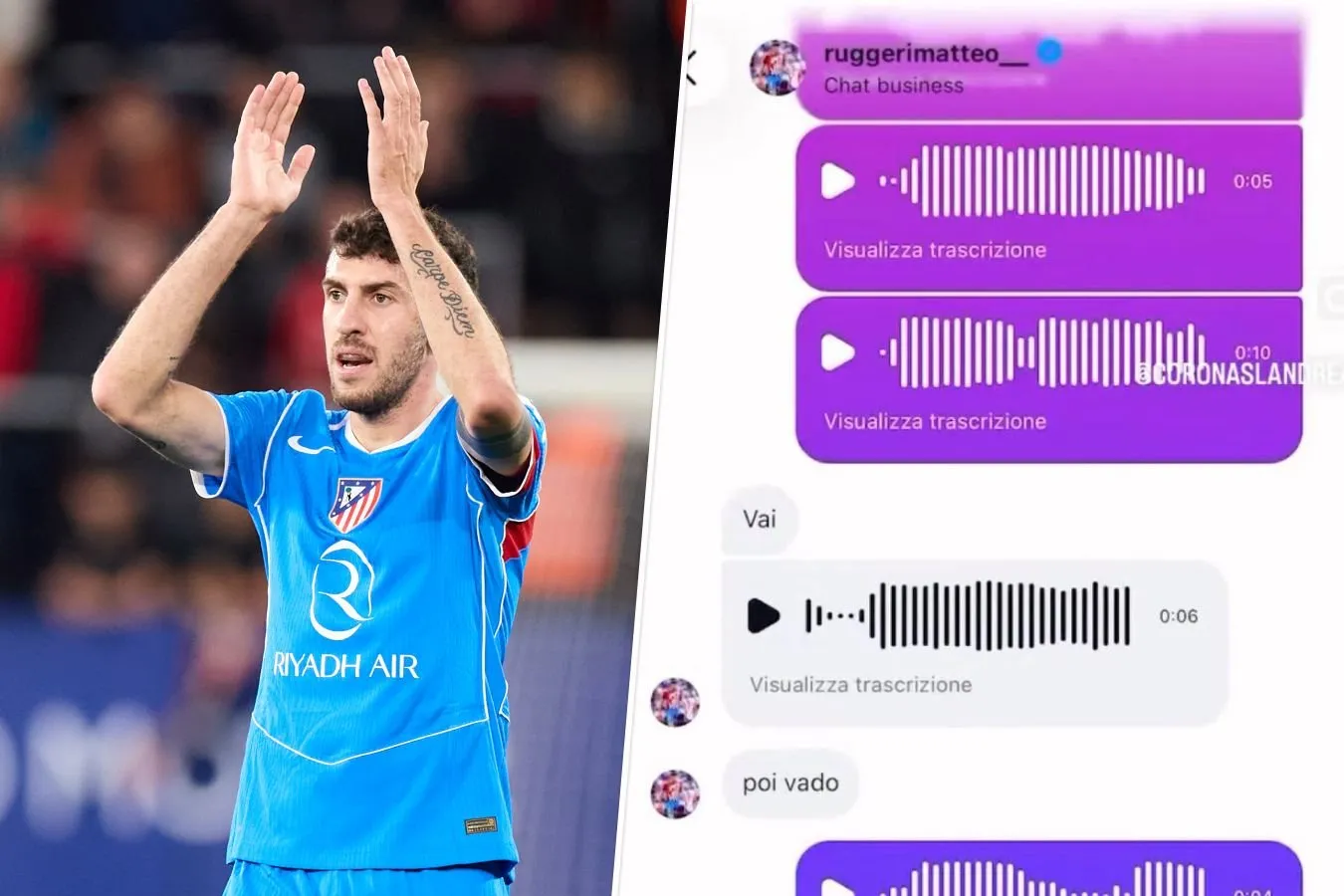 Madridning "Atletiko" futbolchisi ayollarga irqchi va kufr ovozi uchun pul to'lagan