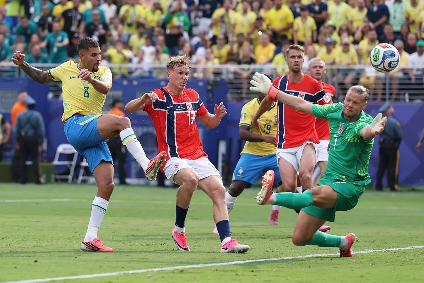 Norvegiya Braziliya ustidan 1/8 finalda g'alaba qozonganidan so'ng, 2026 yilgi jahon chempionati pley-off tarmog'i. Rasmlar